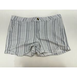 SO Womens Juniors Shorts Size 17 Blue White Striped Chino